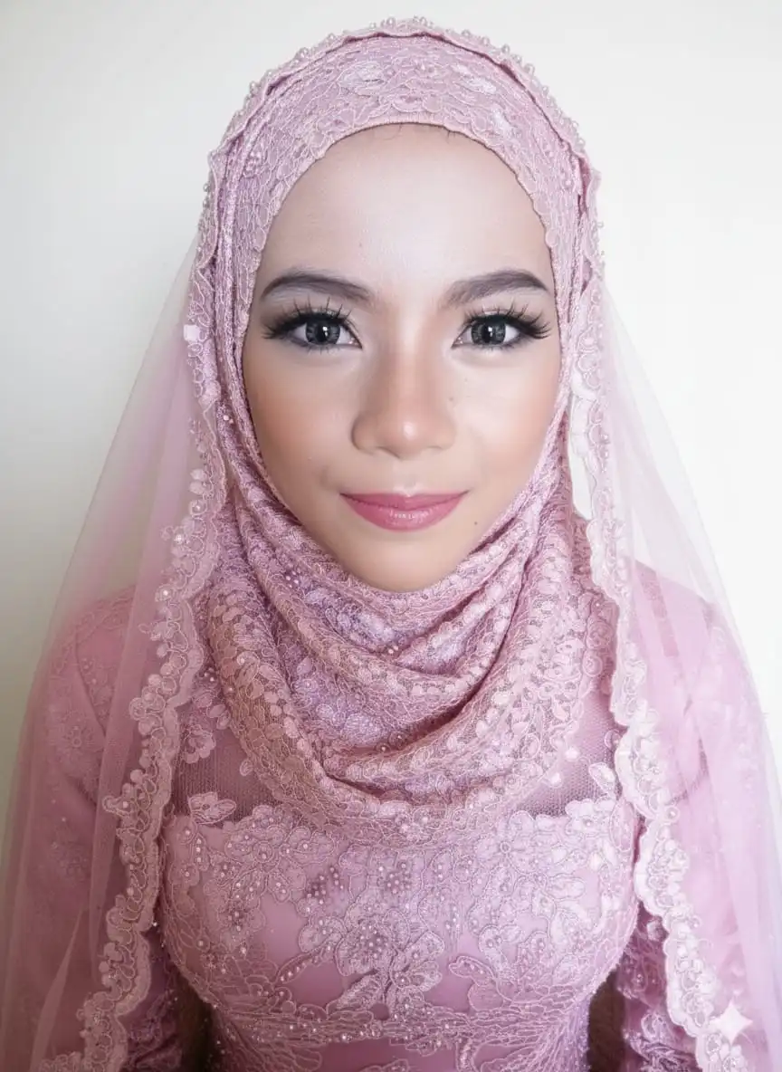 Hasil mekap bersanding berseri gaya Glam Look oleh Makeup Artist Melaka